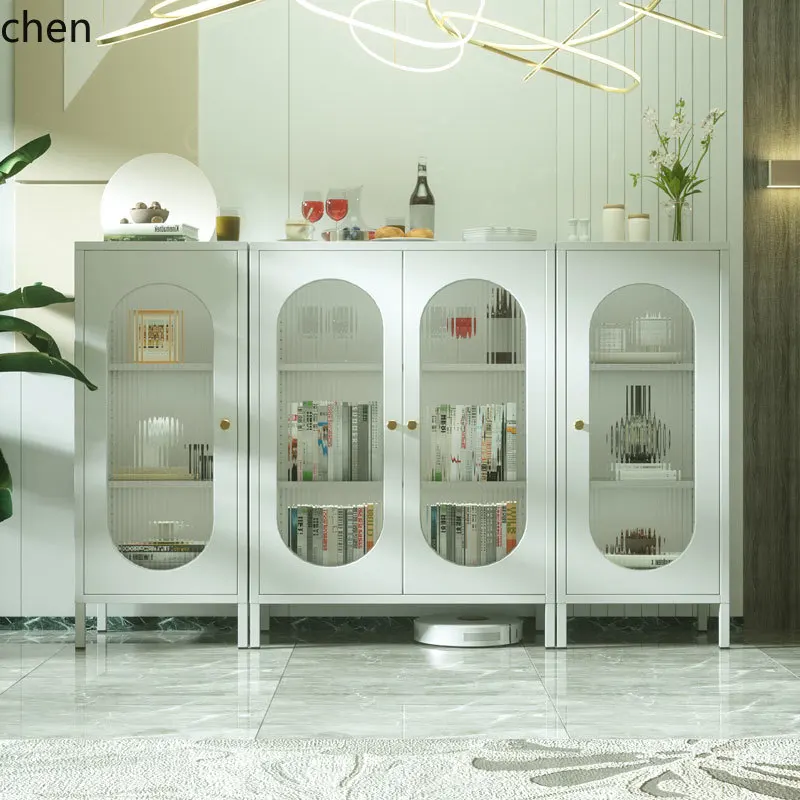 

LXC Iron Art Sideboard Cabinet Changhong Glass Kitchen Bowl Storage Cabinet Organizer