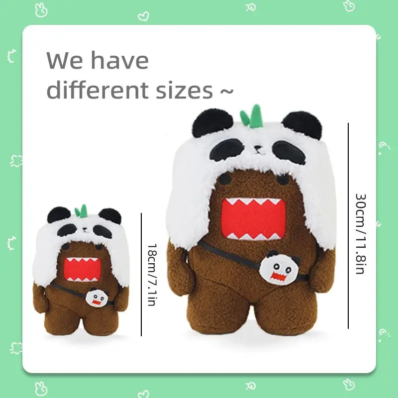 In Stock Domo Kun Panda Cute Cartoon Animal Stuffed Plush Toy Soft Sweet Multiple Sizes Home Decoration For Adult Collectors