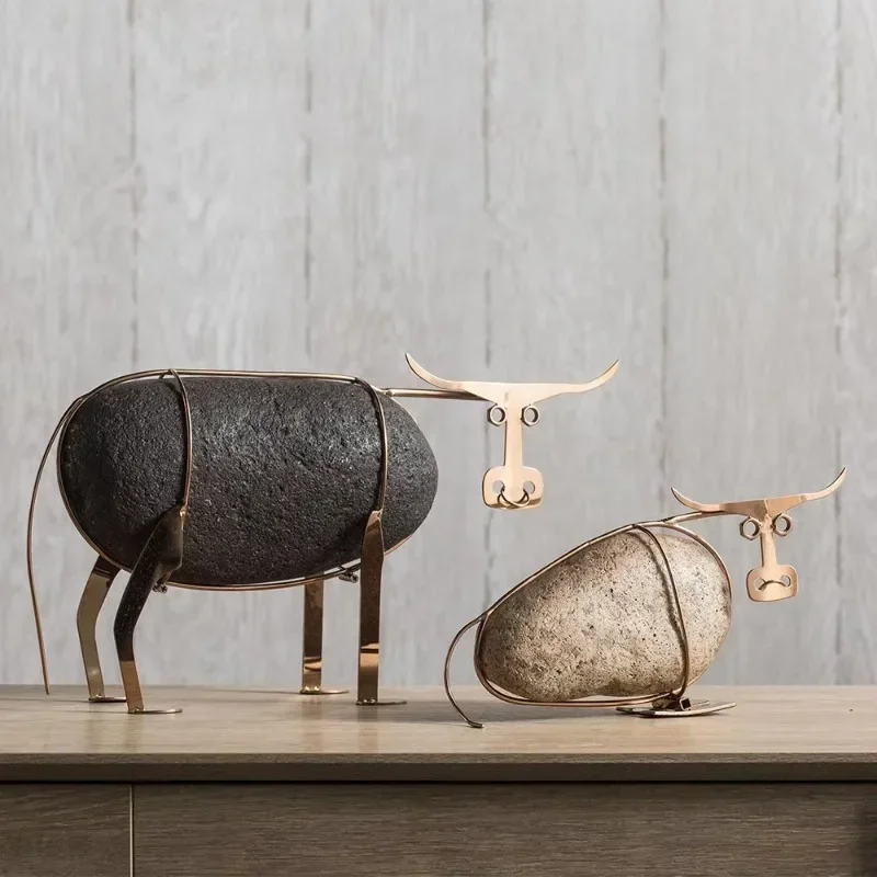 Animal Bull Desktop Crafts Luxury High-end Gold Decorations