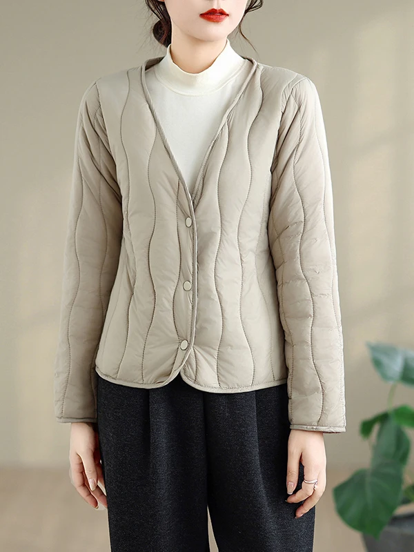 เสื้อแจ็คเก็ตอเนกประสงค์น้ำหนักเบา บุด้วยขนเป็ด สำหรับใส่เป็นเสื้อตัวในหรือเสื้อตัวนอก แฟชั่นผู้หญิง คอลเลคชั่นใหม่ ฤดูใบไม้ร่วง ฤดูหนาว