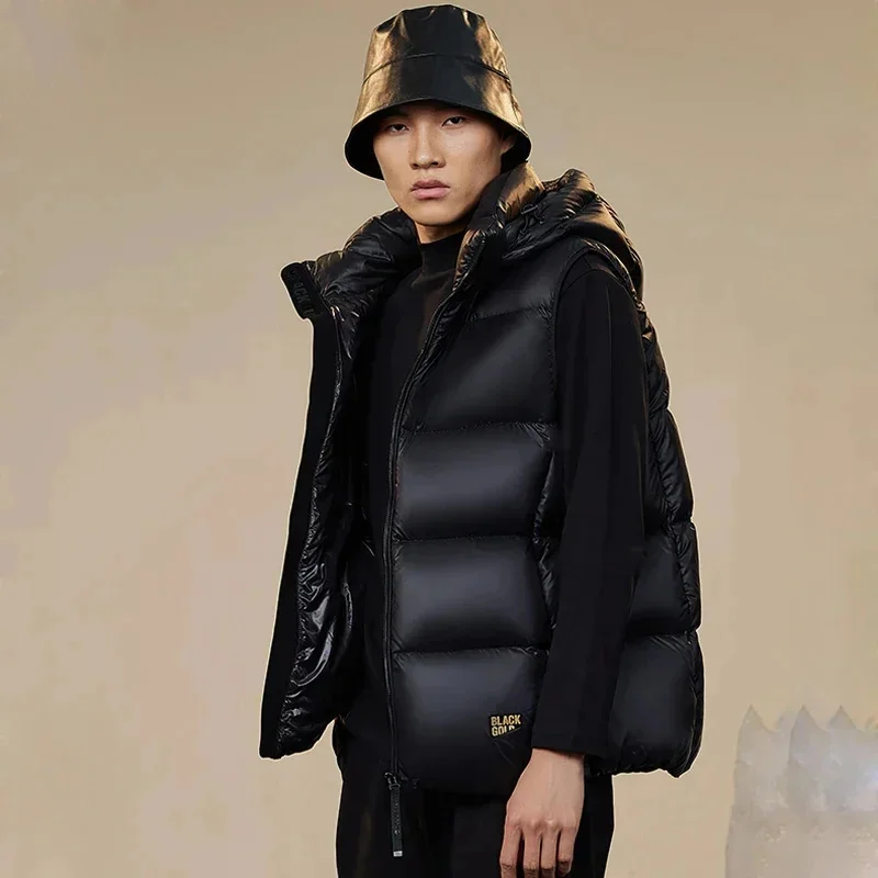 Goose Down Vest For Men Luxury Winter Jacket Puffer Women Short Hooded High Quality Fashion Man