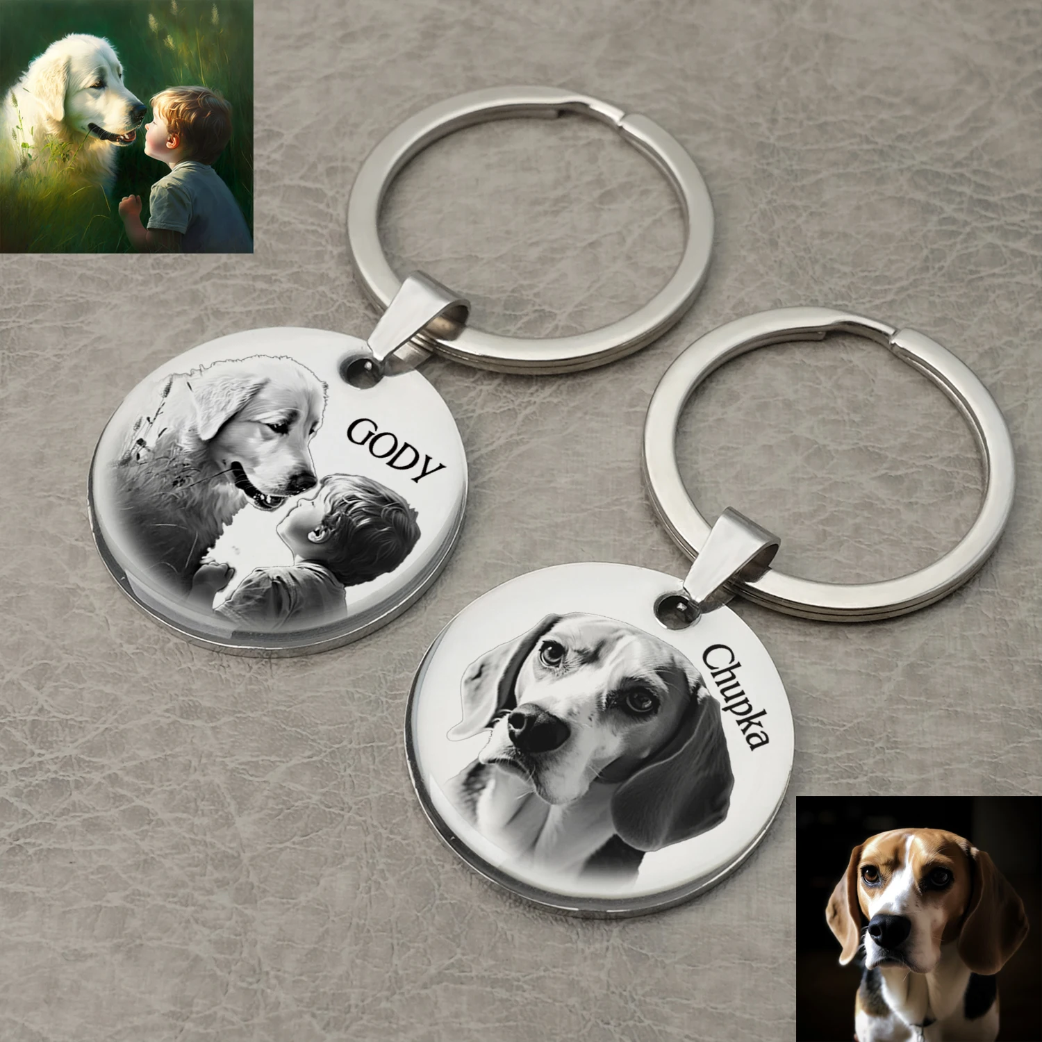 Custom Keychain with Photo,Cat Picture Keychain,Personalized Dog Memorial Gifts,Keychain Your Name, Father Boyfriend  Gift