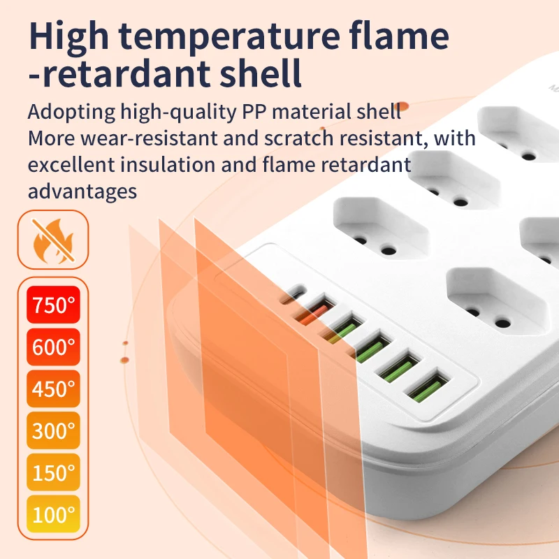 Brazil Plug AC Outlets Multitap Power Strip Line Filter Socket Extension Cord Electrical With USB Type C Charger Network Adapter