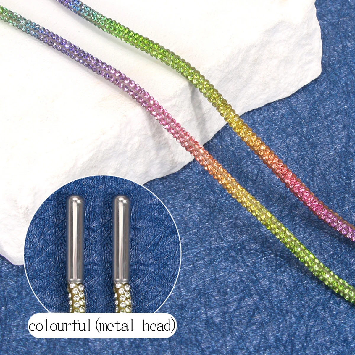 1 Stück glitzernde Schnürsenkel, Ersatz-Schnürsenkel mit Kristall-Strasssteinen, Diamant-Dekorationsseilbänder für dekorative Kapuzenpullover, DIY-Gürtel – Detail 14