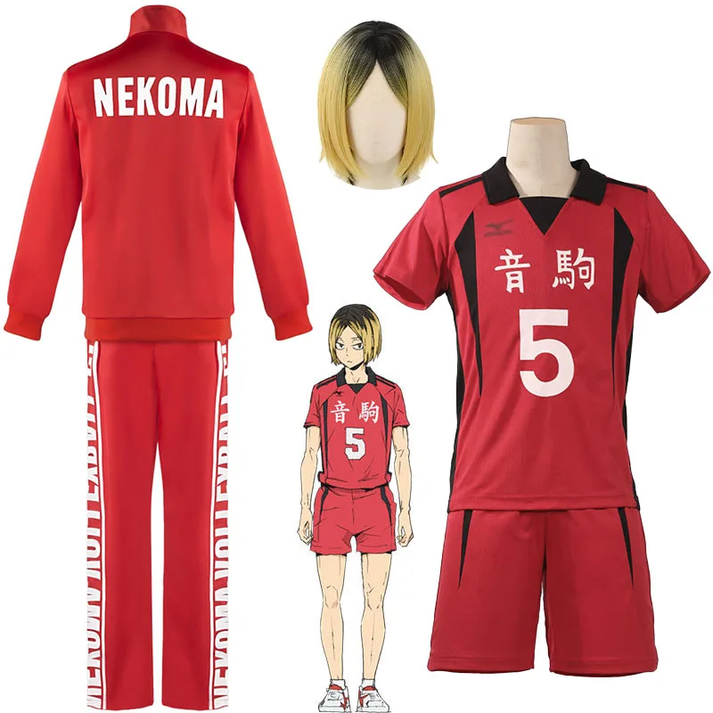 Disfraz de Anime de Nekoma, ropa deportiva de manga corta para Halloween, Kenma Kozume, número 5