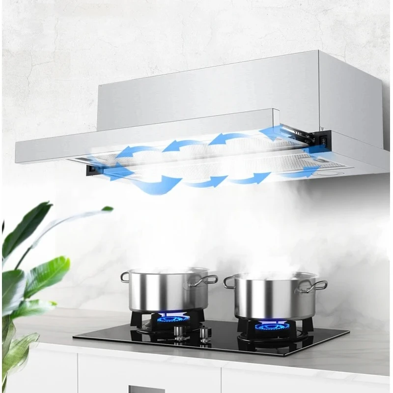 Auto-Clean Stainless Steel Cooker Hood For Kitchen - Energy Efficient Range Hoods With LED Lighting