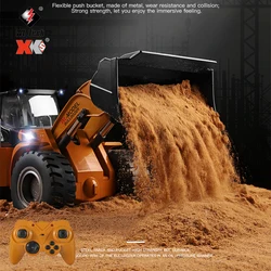 Xk Wltoys 14800 1/14 Rc spychacz metalowa ciężarówka Rc Model samochodu crawler 10Ch urządzenie inżynieryjne 2.4G zabawki zdalnie sterowane dla chłopca