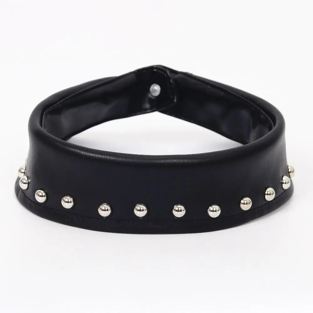 

Detachable Black Leather Fake Collar Nail Beaded Gothic Style Rivet Collar Metal Retro Punk Style Collar Women's Accessories