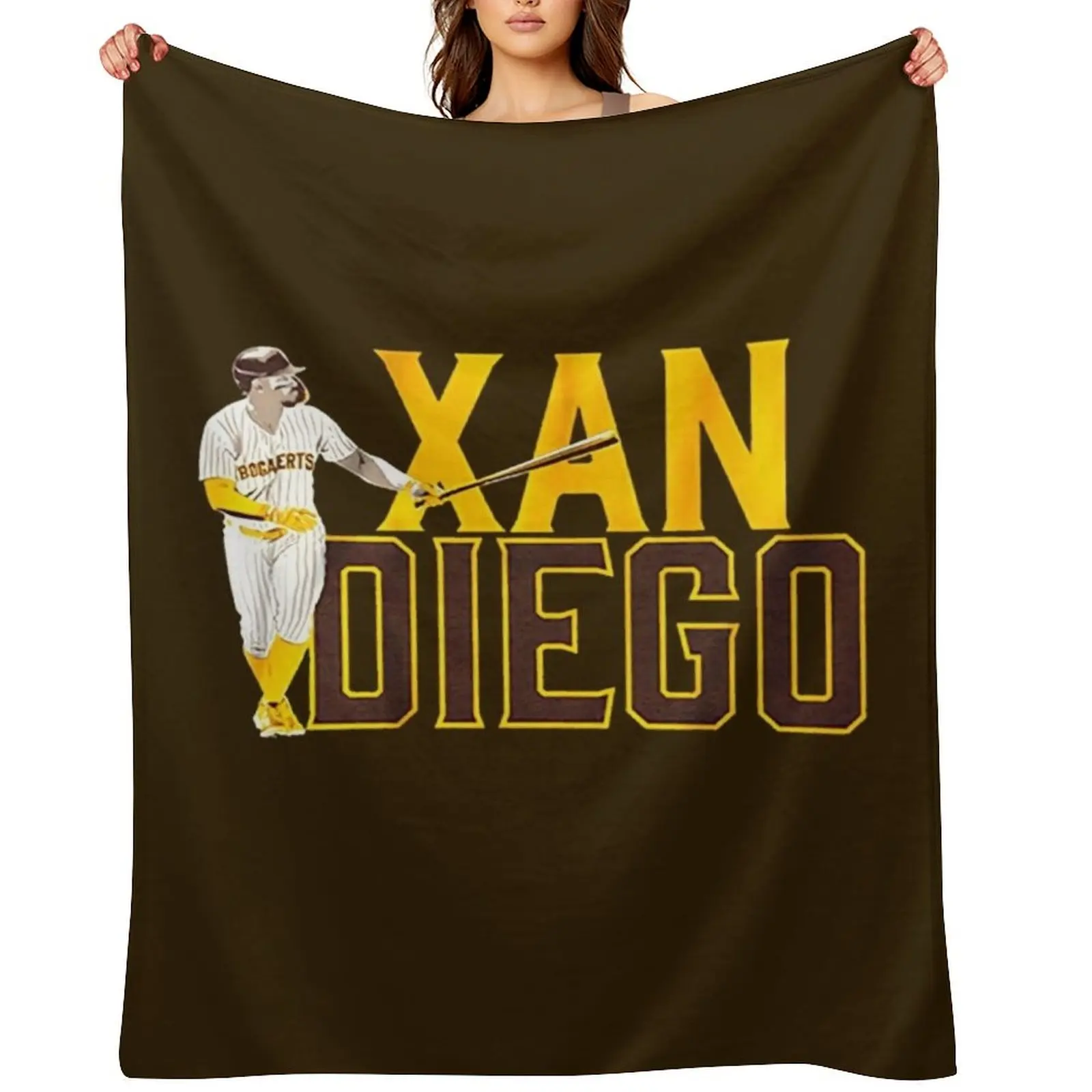 

Xander Bogaerts Throw Blanket Cute Loose Luxury Designer Furry Blankets