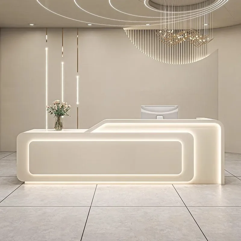Medical beauty salon skin management front desk advanced sense stainless steel checkout page counter company front desk receptio