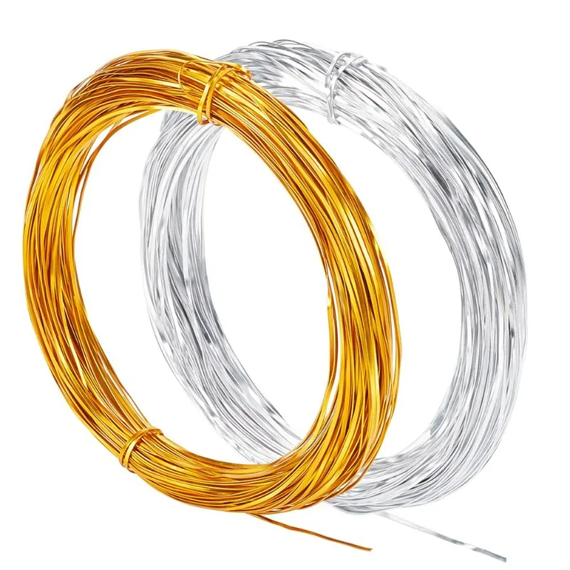 Flat Aluminium Wire 40mm 18ft/1m Gold Silver Cloisonné Enamel Wire 0.4mm Thickness for DIY Jewellery Making (65.6ft/Roll)