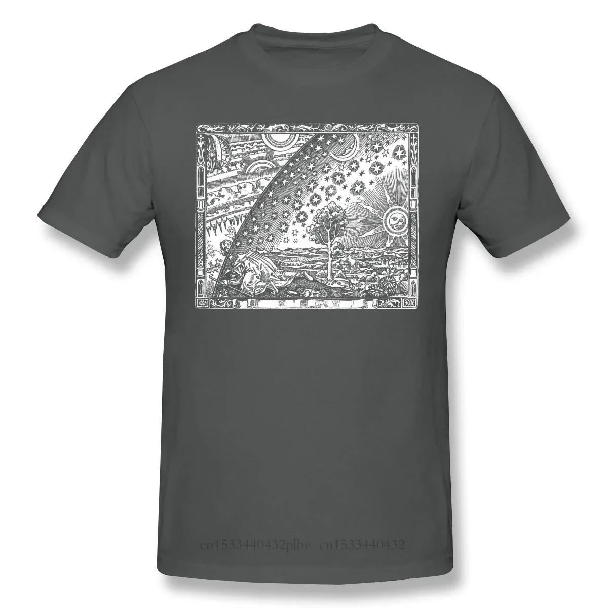 Flammarion Engraving Black TShirt The Matrix Neo Sci-Fi Action Movie Homme T-Shirt Tees Pure Short Sleeve