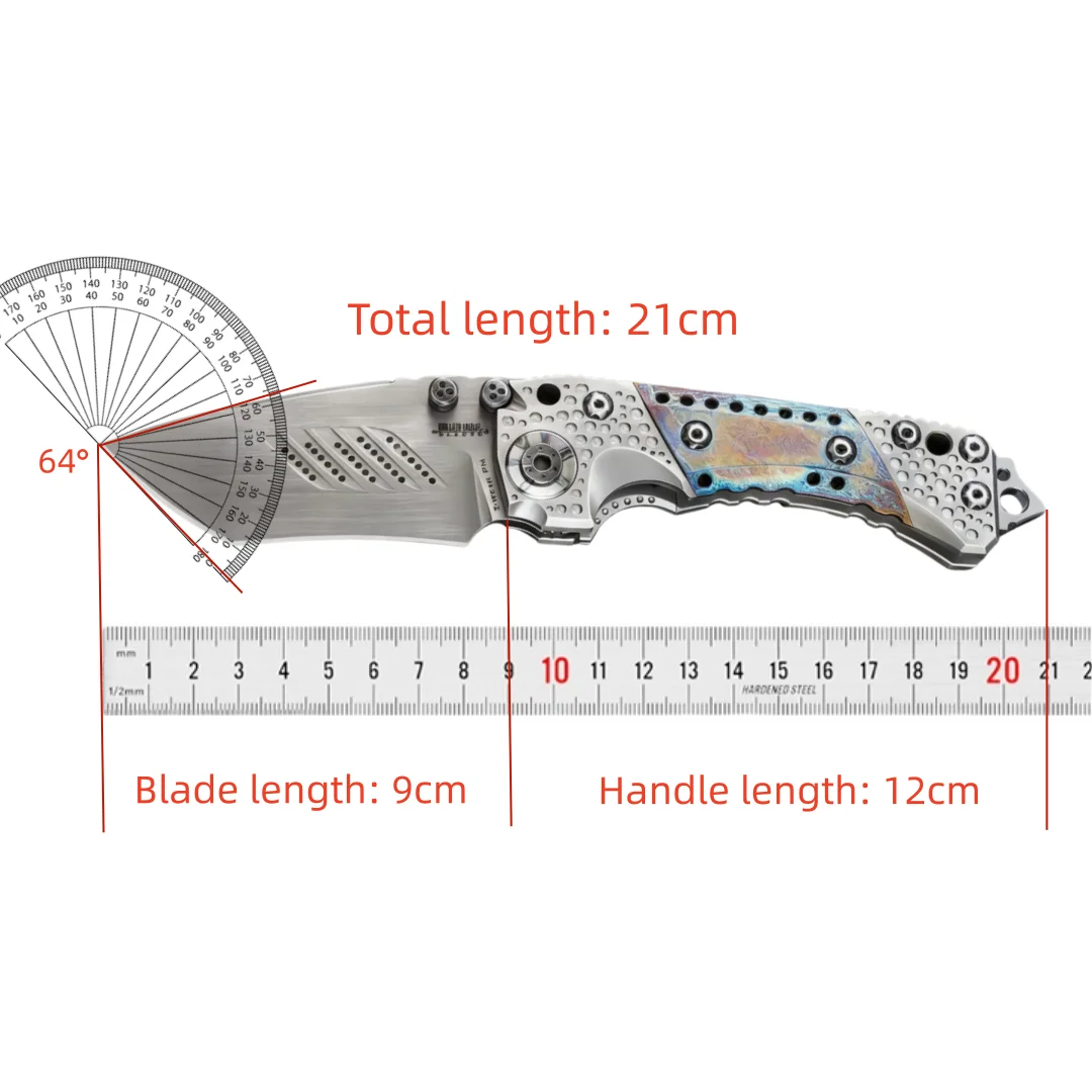 سكين ميلر بروس-T1 قابل للطي عالي التحمل TC4 سكين بمقبض من سبائك التيتانيوم، منحوت يدويًا بالكامل، سكين مجموعة فنية راقية