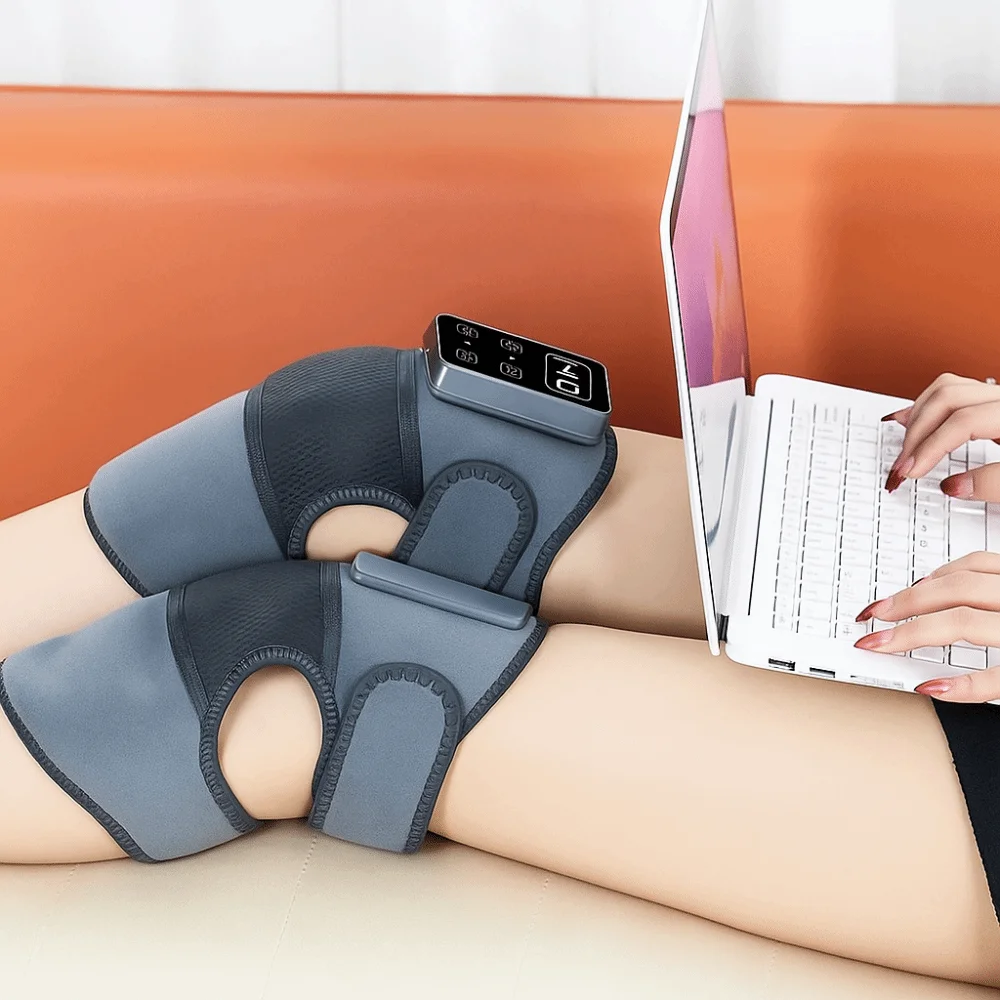 

3 in 1 Electric Knee Massager Adjustable Temperature Rechargeable Knee Elbow Brace Breathable Joint Heating Massager Fitness