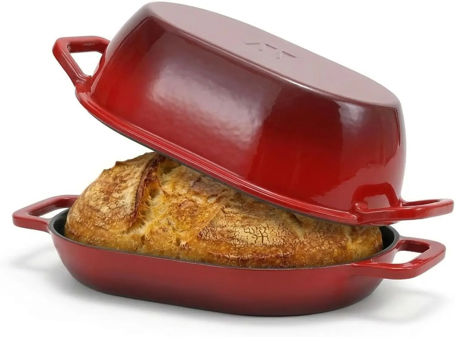 

Oval Dutch Oven for Bread Baking, 12x8 Enameled Cast Iron Pot with Lid, 5Qt, Ideal for Sourdough & Artisan Loaves