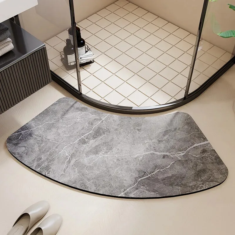 VIKAMA Wave Shape Non-Slip Bath Mat Super Absorbent Quick Dry No-Wash Rug For Bathroom Home Decor