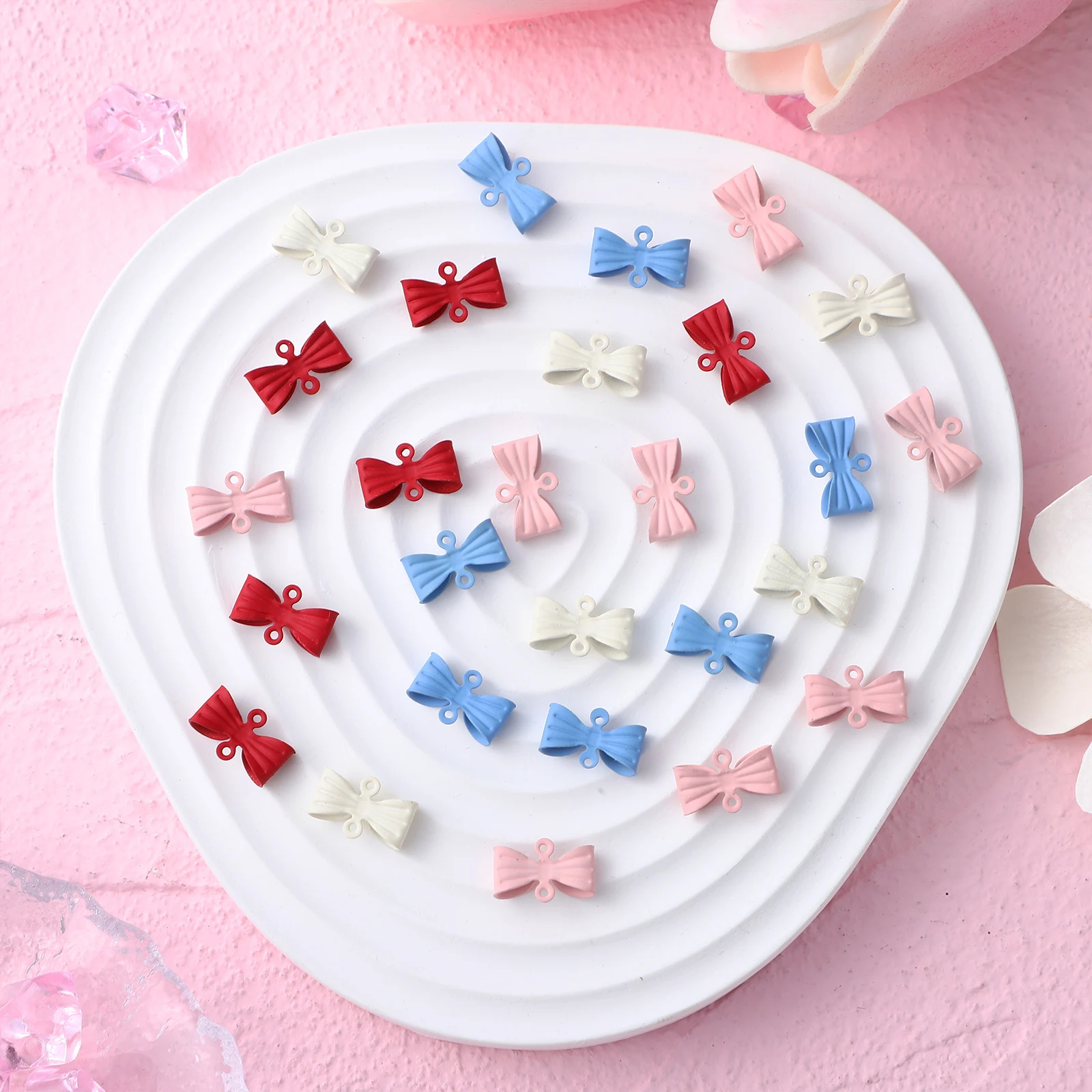 

40 Pcs Handmade Jewelry Accessories Charms For Making Earring Crafts Alloy Bowknot