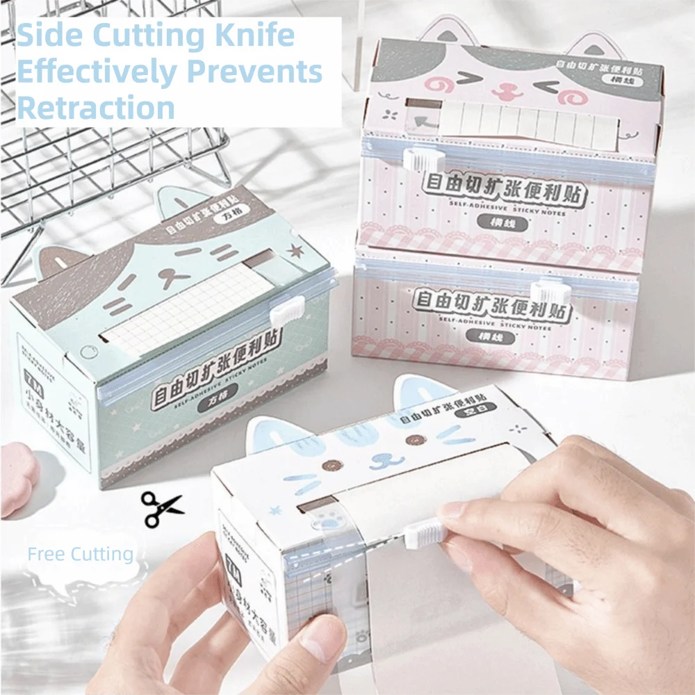 Afbeelding 5: Draagbare Kawaii Uittrekbare Sticky Notes Creatief Uittrekbaar Vierkant Schrijfblok Vrij te knippen Zelfklevende Cartoon Notitieblokken Cadeau