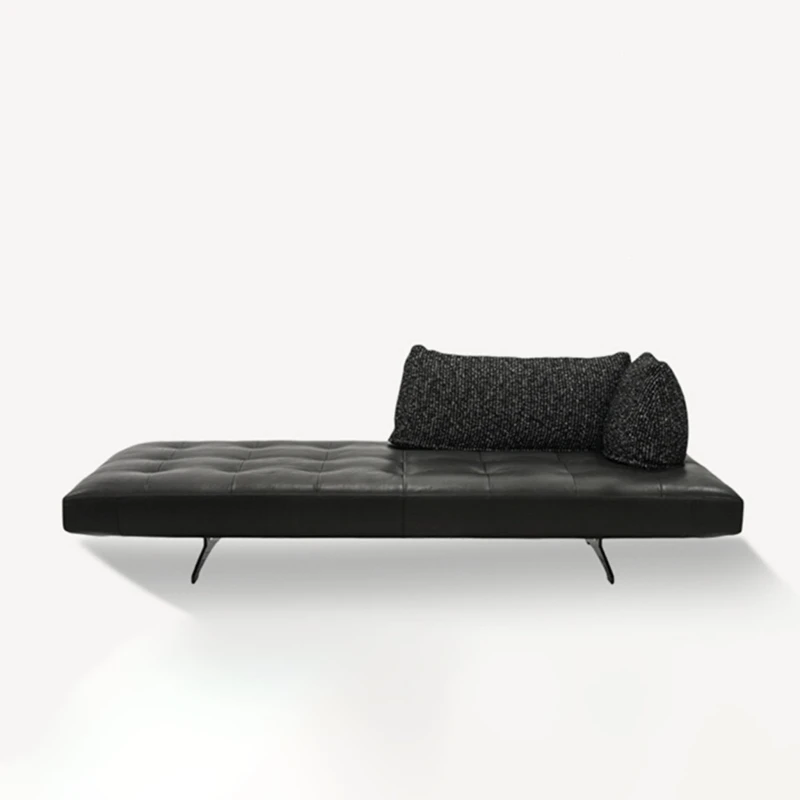 Horn sofa living room double-sided sitting movable straight leather sofa