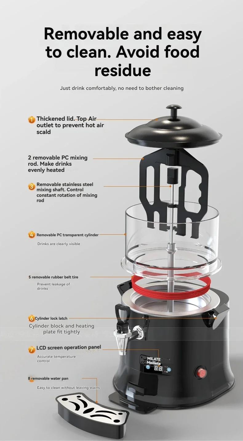New Chocolate Hot Drink Machine 5L Commercial Beverage Machine Hotel Milk Tea Machine Hot Milk Buffet Soy Milk