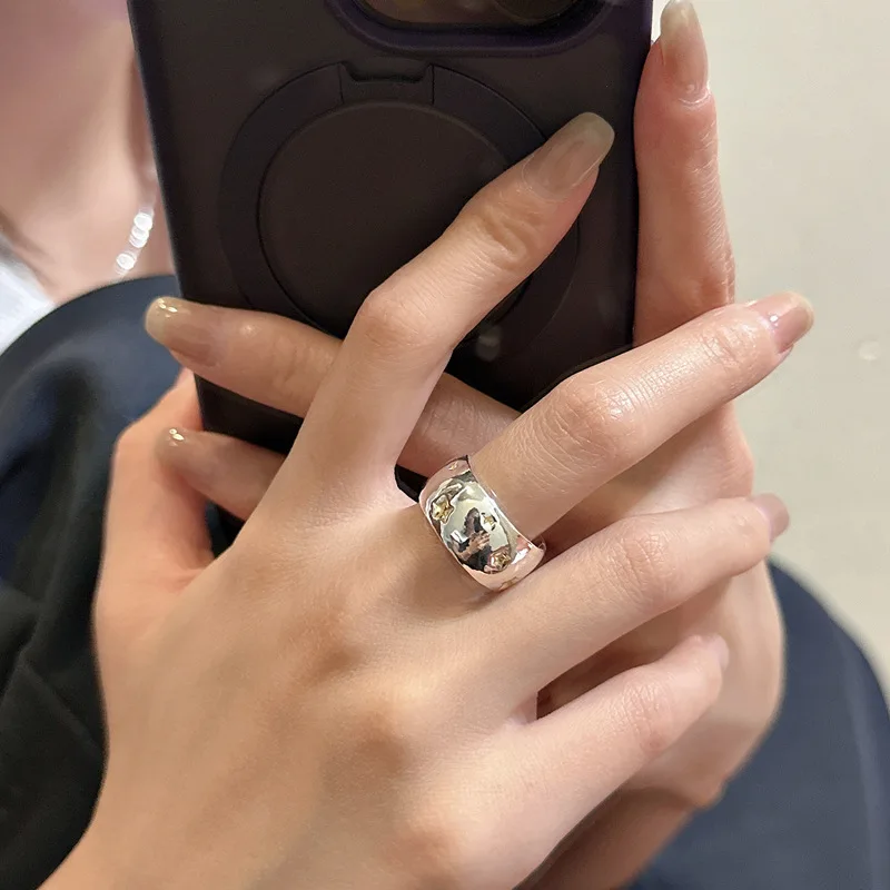 

S925 Sterling Silver Open Ring with Gold Silver Contrast Five-Pointed Star Design for Wedding Engagement or Gift