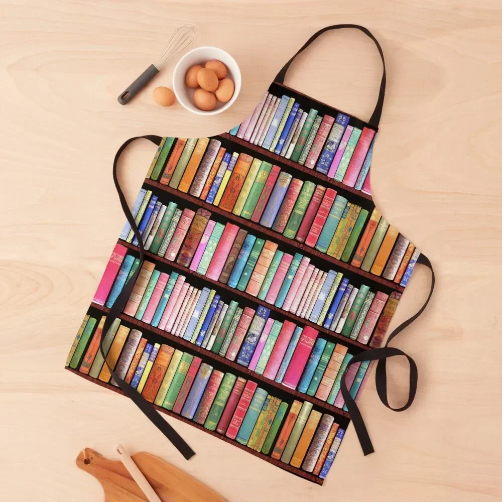 

Bookworm Antique book library, vintage book shelf Apron Barista Kitchenware japanese style Apron