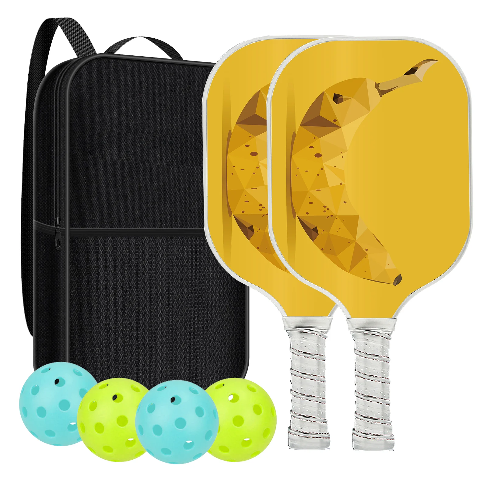 

New Pickleball Rackets Set Pickleball Paddle Set of 2 Rackets and 4 Pickleballs Balls Pickle-Ball Racquet with Balls Sport Acces