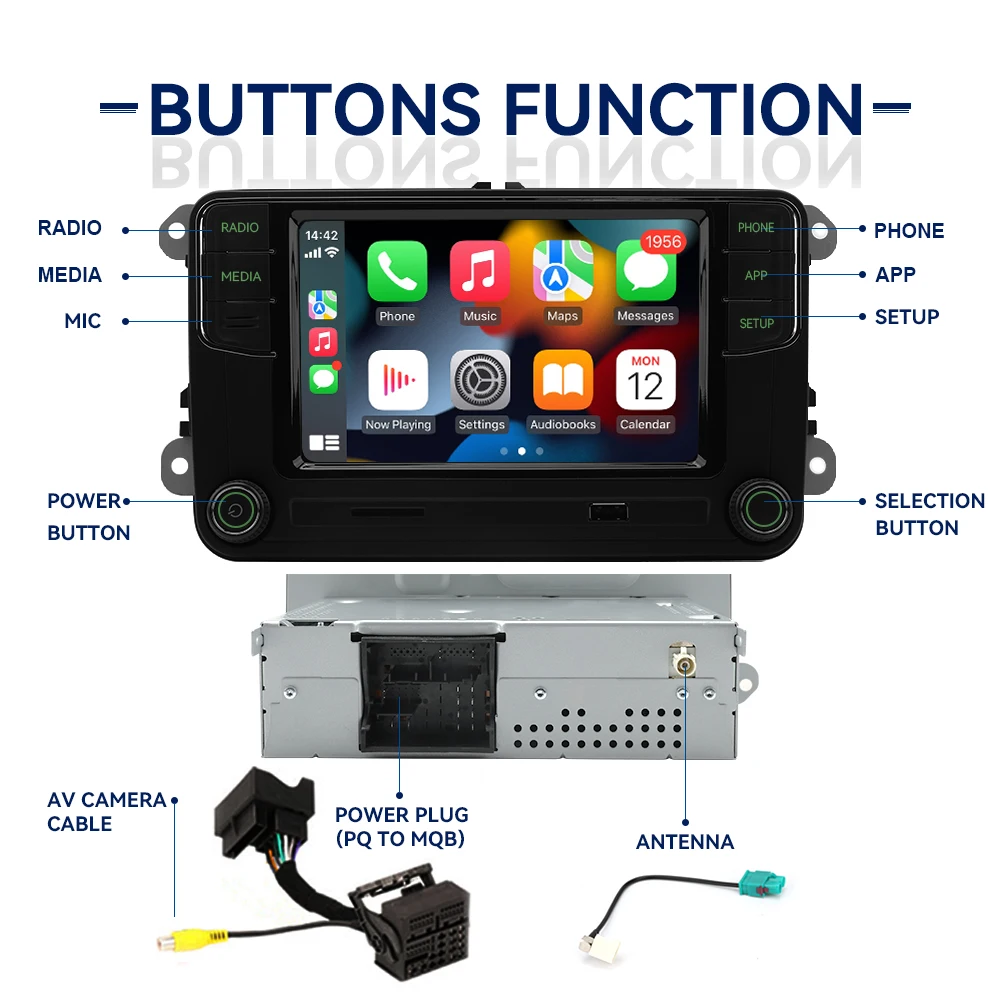 الضوء الأخضر RCD360 Pro Noname MIB Carplay راديو السيارة أندرويد السيارات بلوتوث الوسائط الملاحية لسكودا اوكتافيا اليتي سوبر B