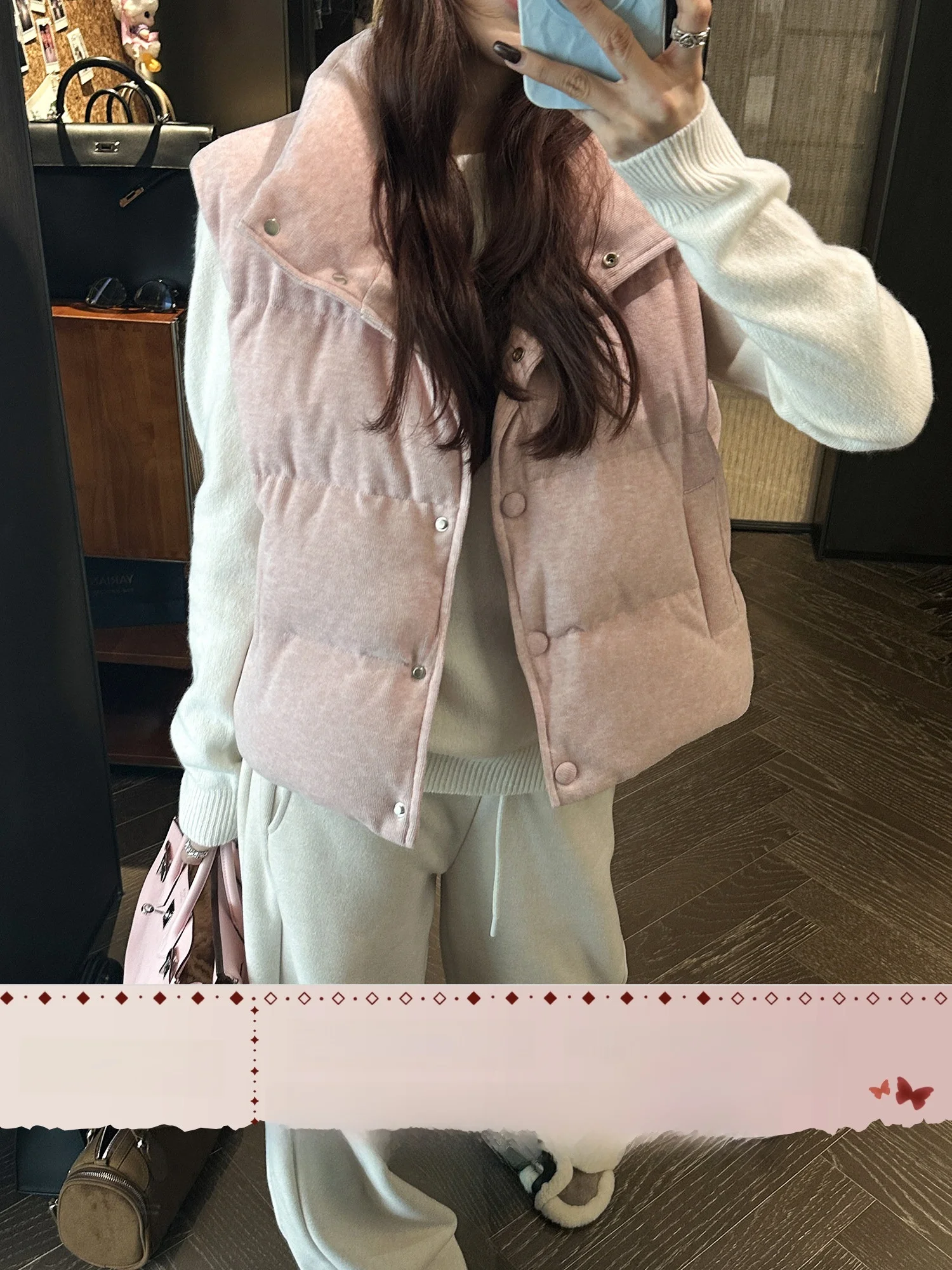 

Женский пуховый жилет LUMIEN, нежно-розовый, 95% белый гусиный пух, воротник-стойка, теплая верхняя одежда для зимних поездок на работу