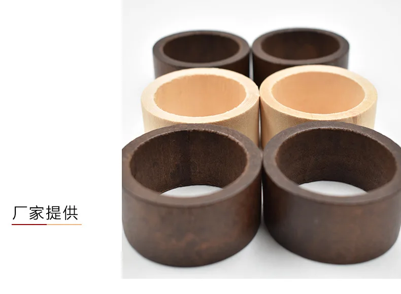 

6Pcs Wooden Round Napkin Holders Rustic Napkin Rings Farmhouse Style Dinner Table Wedding Party Decor Napkins Ring