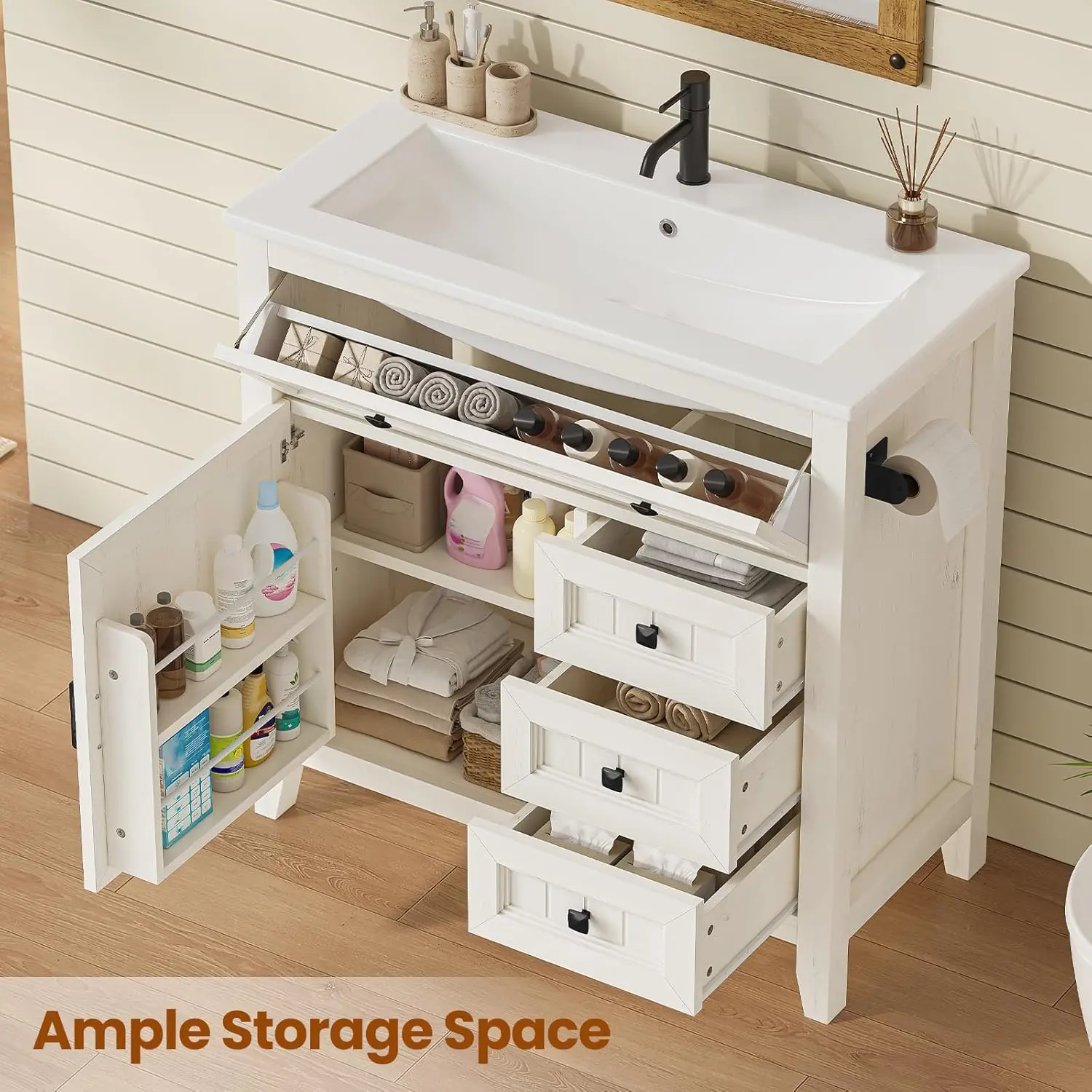 Vanity with Side Shelf 2