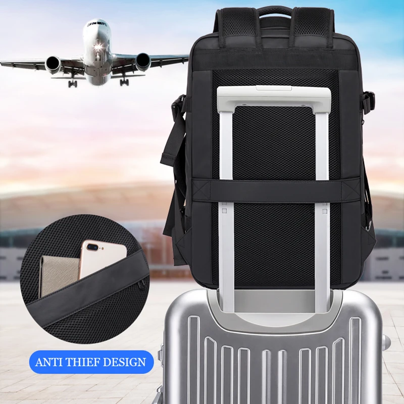 Imagem -06 - Grande Mochila Estética de Viagem para Homens Mochila Escolar Impermeável Usb Masculino Negócios Moda 17.3