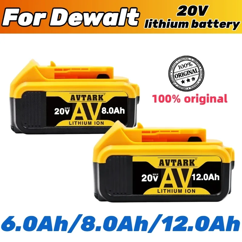 

100% оригинальный новый литий-ионный аккумулятор Dewalt 20 в 6 Ач/8 Ач/12 Ач, сменный аккумулятор DCB205 DCB201 DCB203 DCB200