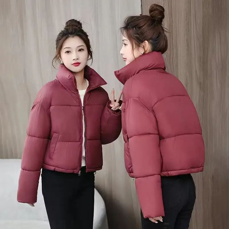 

Winter Women Parkas Loose Thicken Jacket Button Up Solid Casual Warm Bread Clothing Puffer Jackets Autumn Cardigan Coat XQ223