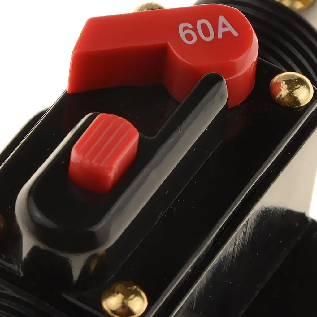 Waterproof 60A DC Circuit Breaker Panel Mounted Reset Fuse Inverter Electric Breaker for Automotive Audio Overload