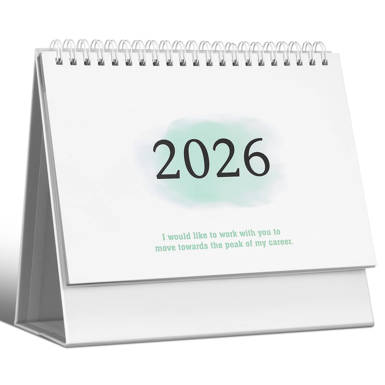 

2026 Desk Calendar Mini Small Standing Flip Design Thick Paper Dated Planner For Home Office School Decor Light Green