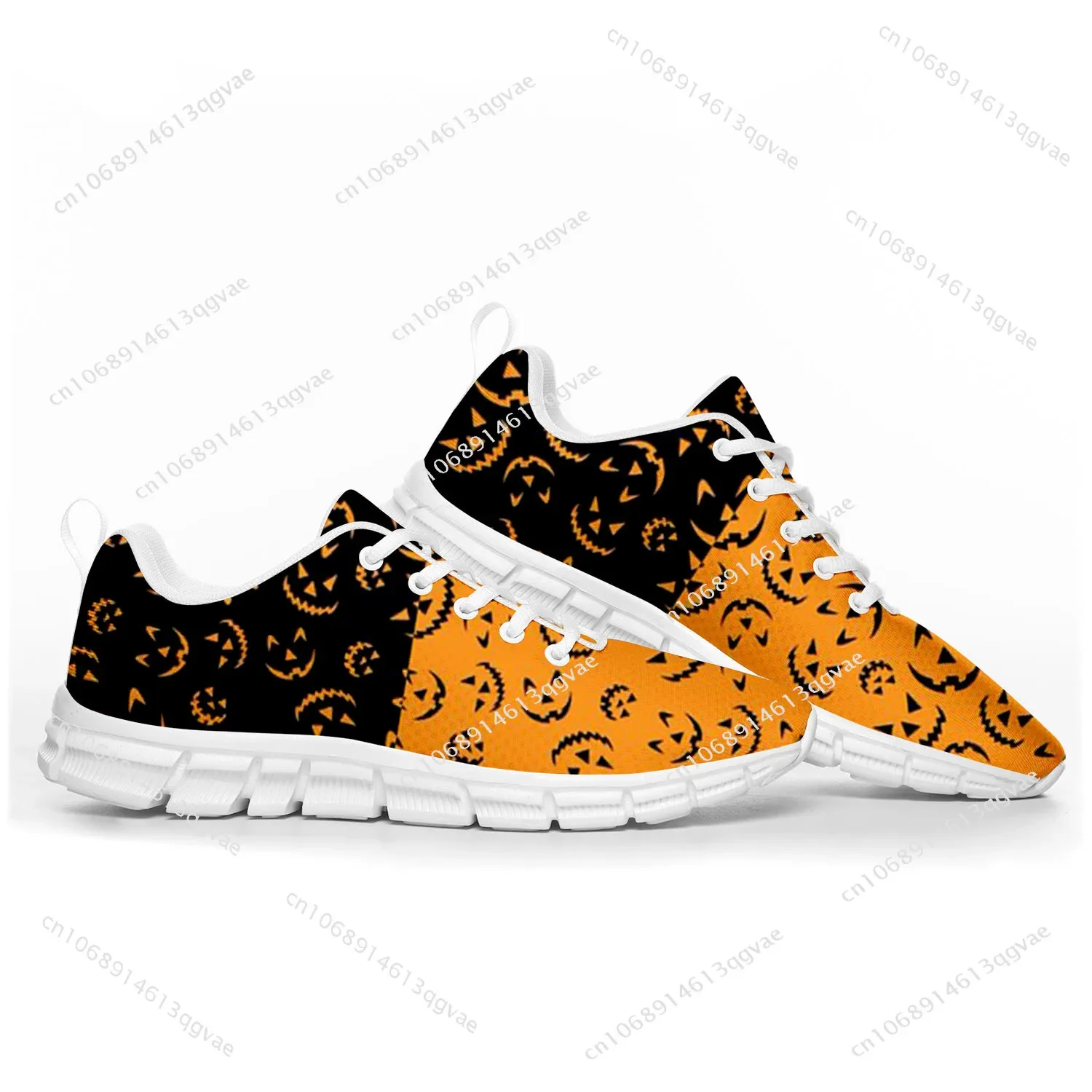 Halloween Pumpkin Sports Shoes Mens Womens Teenager Kids Children Customized Sneakers Tailor-Made Shoe High Quality Couple White