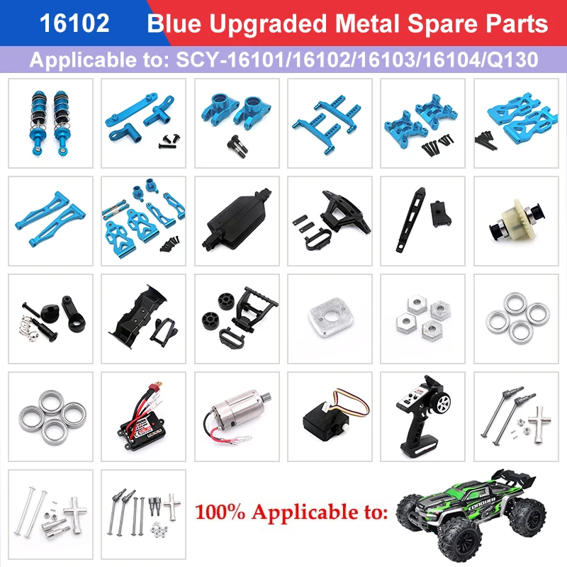 Torre De Choque Delantera Y Trasera Metal Para SCY 16101, 16102, 16103, 16106, 16201 1/16, Piezas Actualización Coche RC