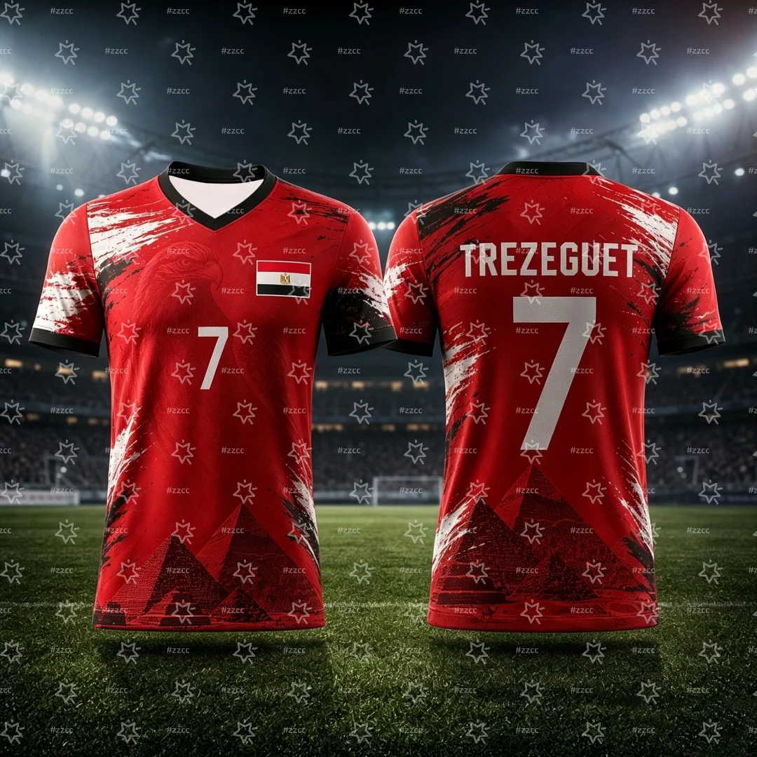 2026 Ägypten Salah Fan Gedenk-Fußballtrikot Familien-Fußballtrikot Sommer-Sportbekleidung Herren-T-Shirt Kinder- und Damenbekleidung ﻿ – Detail 3