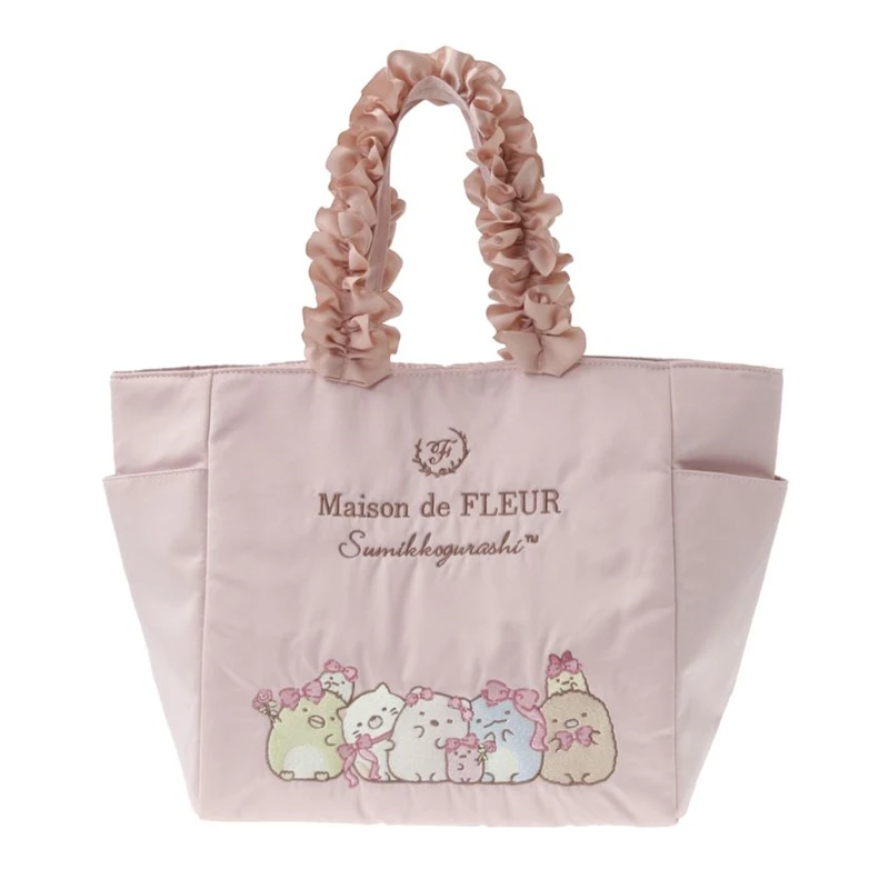 

Sumikko Gurashi Hand Bags Embroidery Satin Lace Handbags for Women Cartoon Cute Ladies Small Toto Bags