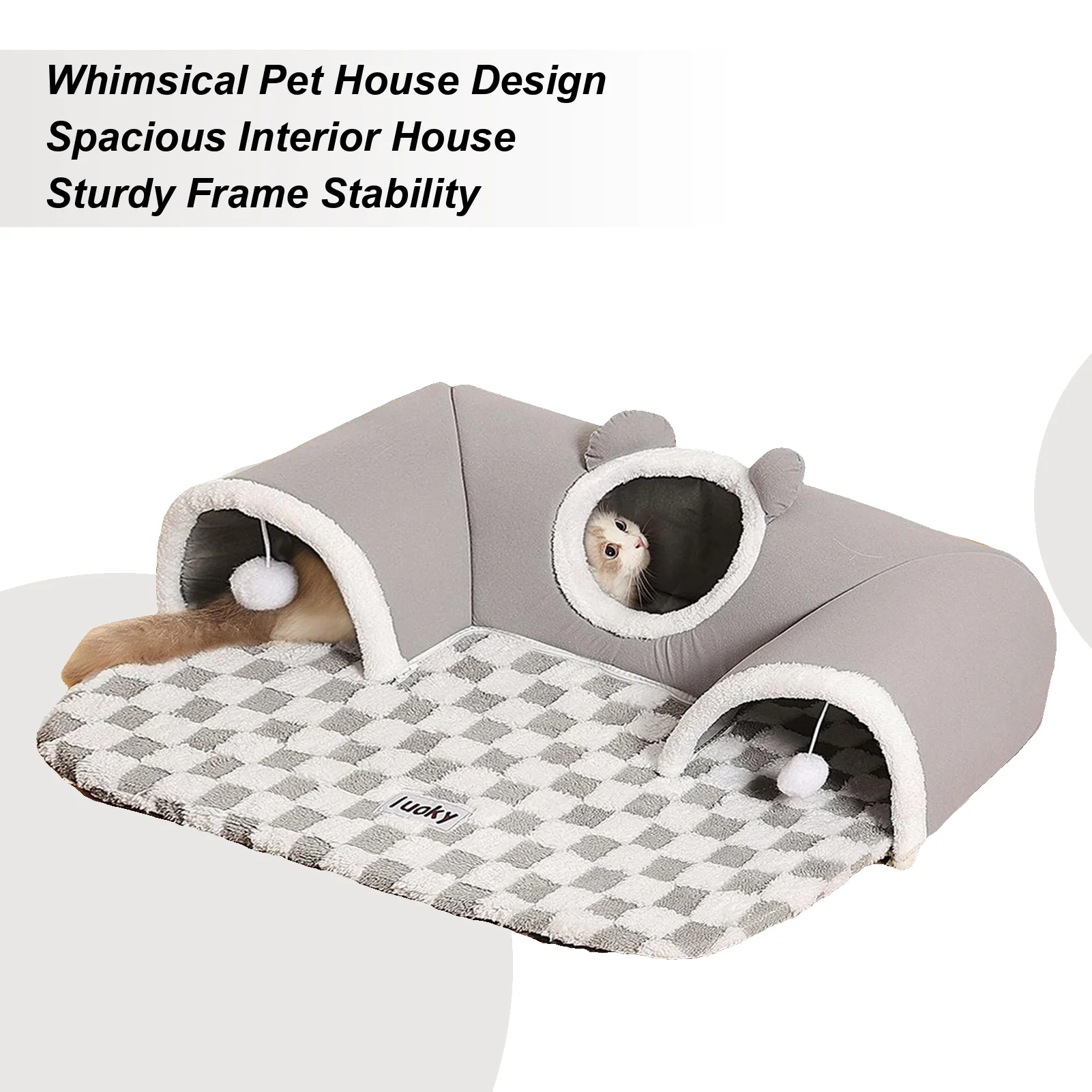 Cama tipo túnel para gatos, túnel de juego para gatos, colchoneta para dormir, nido, juguetes interactivos para sala de estar, decoración del hogar, cachorro, gatito, conejito