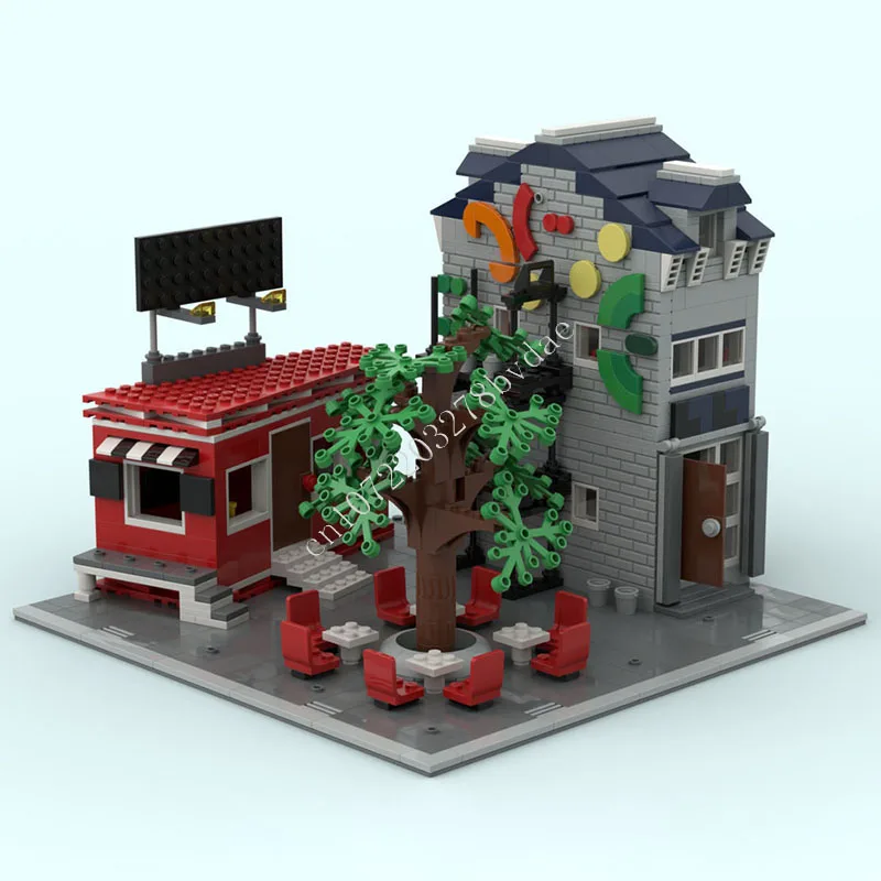 

1091 PCS City Street View Sandwich Shop Building Blocks Modular Architecture Assembly Educational Man Gift for Home Decoration