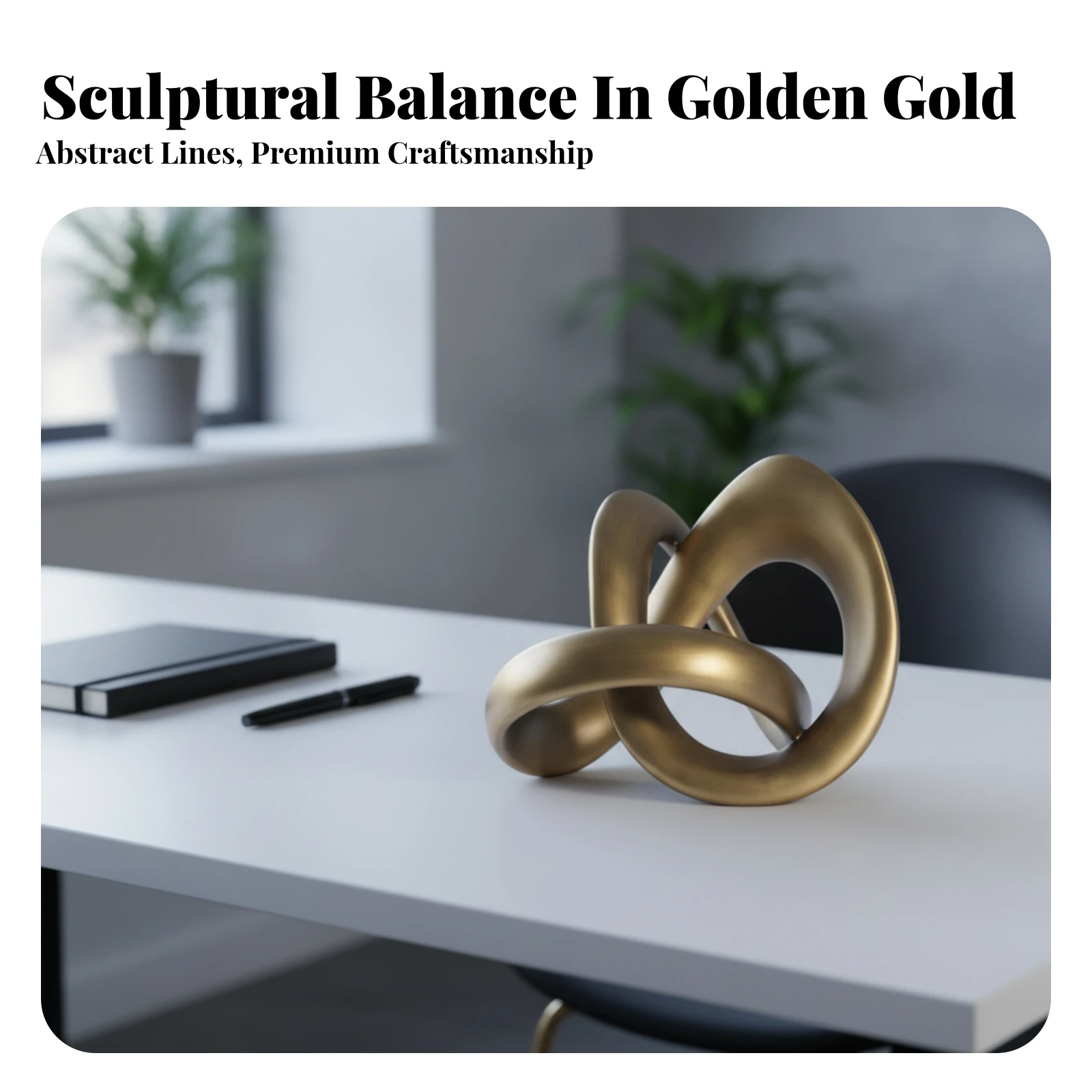 Abstract Sculpture Sculptural Statue Decor Modern Figurine Geometric for Living Room, Office