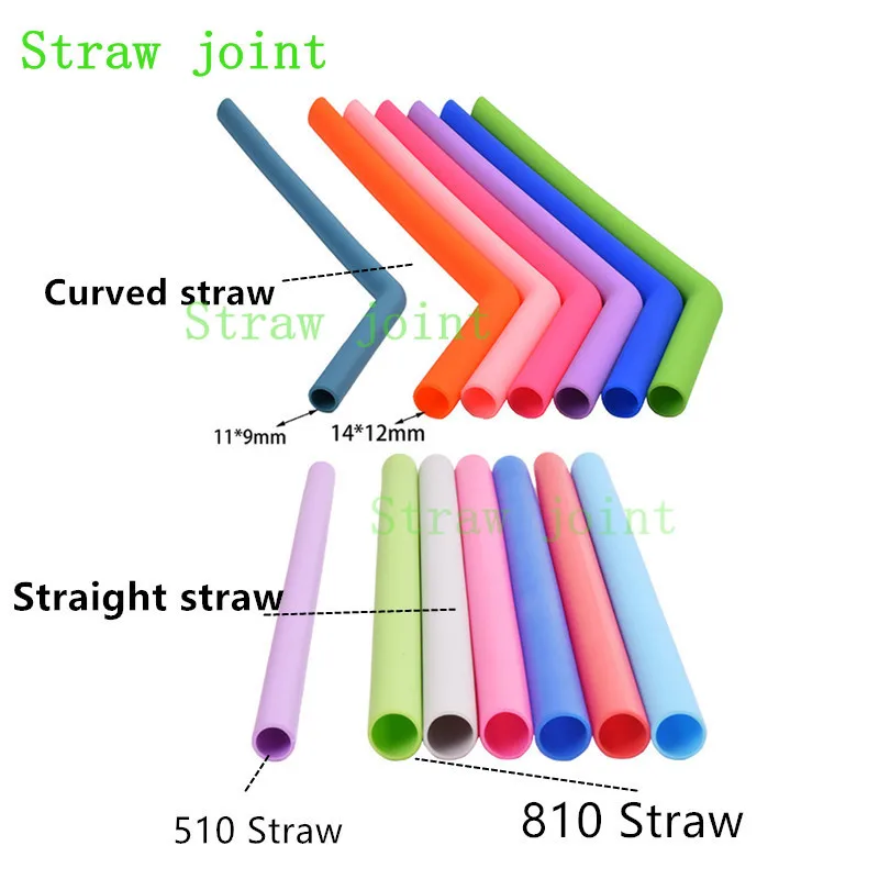 

Straw Joint 10PCS 510 810 Drip TIP Straight Curved Random Colors Silicone Straws Color