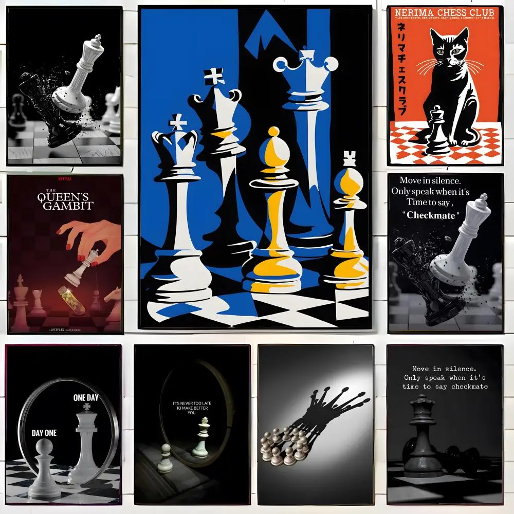 Chess Lovers Motivational Art Poster Wall Art Print Poster Decorative Mural Home Decor Gift Unframed