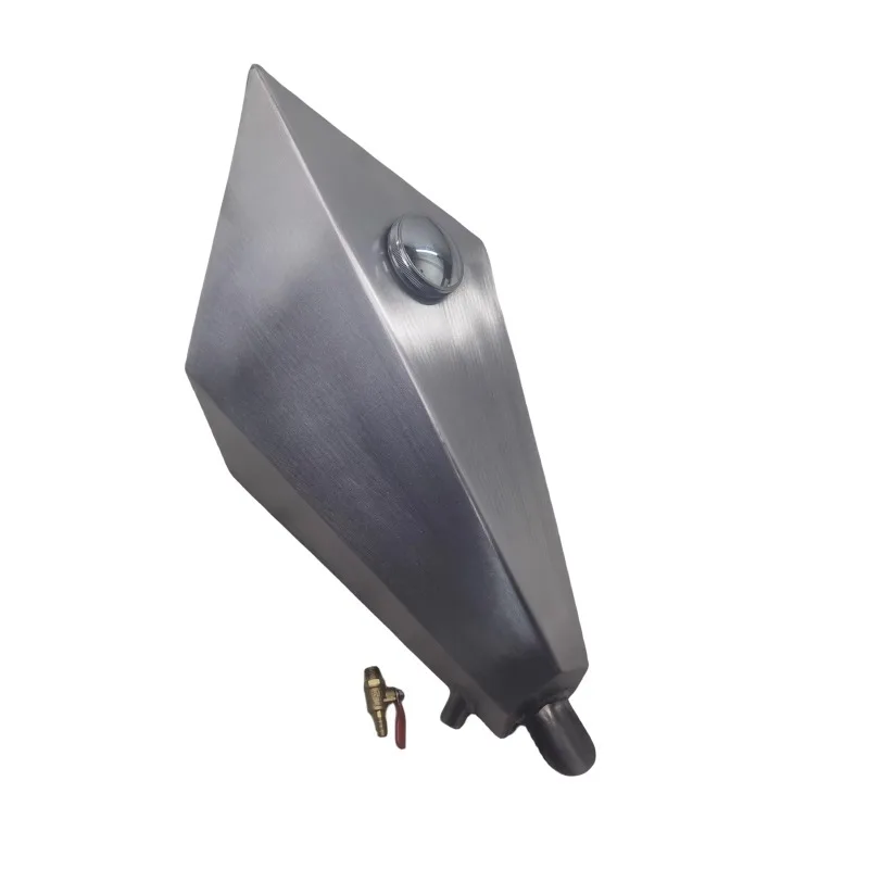 

2025 New StyleMotorcycle Universal Petrol Gas Fuel Tank With Oil Cap Silvery Handmade 12L