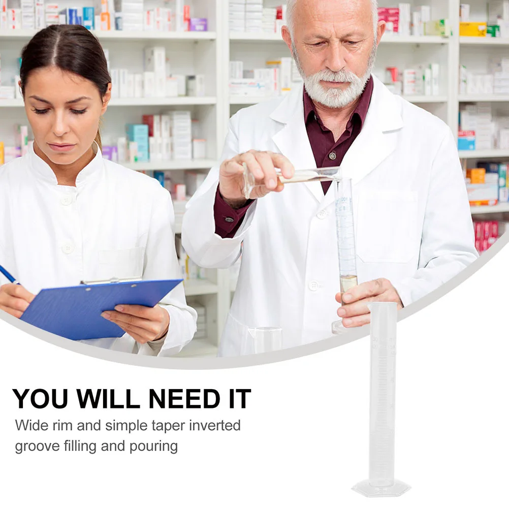 

1Pcs Graduated Plastic Measuring Cylinder Thickened Stable Base Laboratory Chemistry Experiment Essential Tool