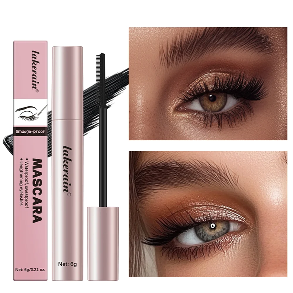 Waterproof Anti-sweat Mascara Lengthens Eyelashes Extension Black Silk Fiber Mascara Female Non-smudge Mascara Makeup Cosmetic