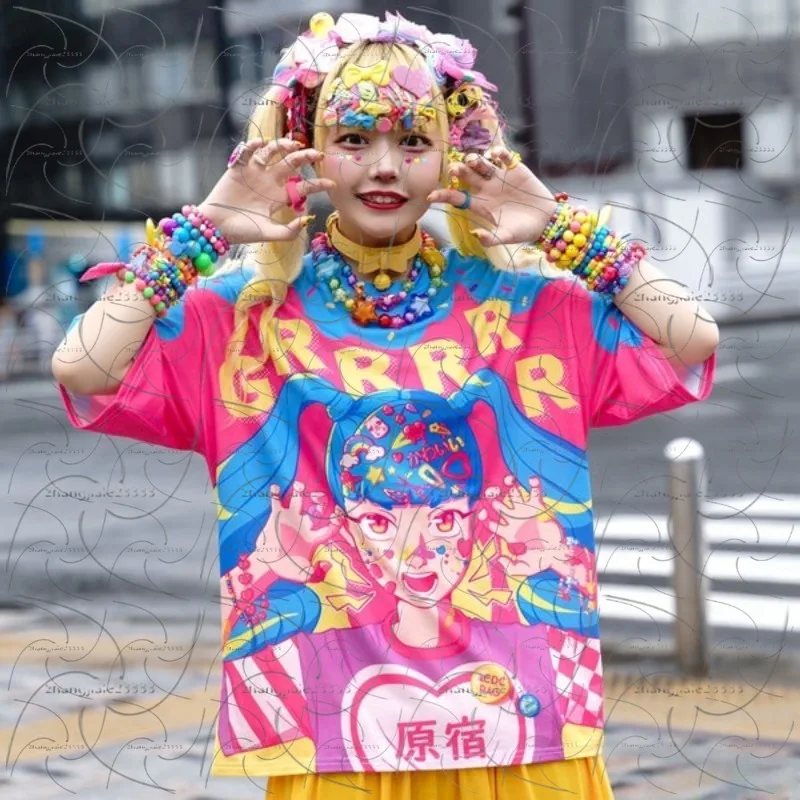 

New Anime Gothic 3D Printed T-shirt, Unisex, Colorful, Original Y2K Street Style, Suitable for Home and Outdoor Leisure