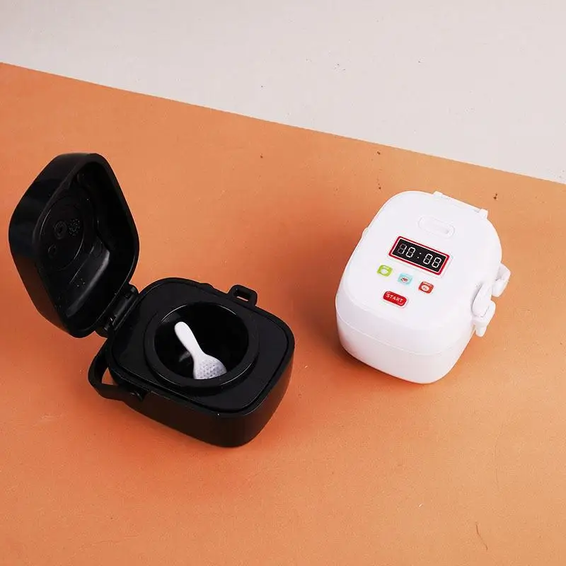 - 1 Set 1:12 Mini Food Pretend Play Accessores Toy Dollhouse Furniture Model Kitchen Play Kit Miniature Rice Cookers Cabinet -